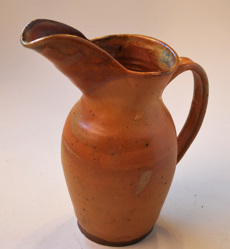 Rust Colored Pitcher with Large Spout