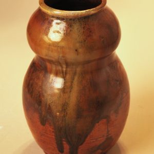Red Wood Fired Gourd Vase