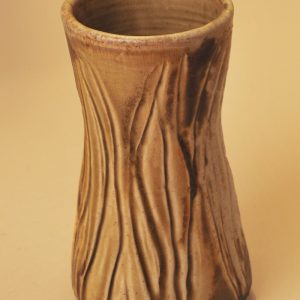 Carved Wood Fired Vase