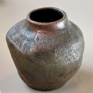 Altered and Textured Raku Vase