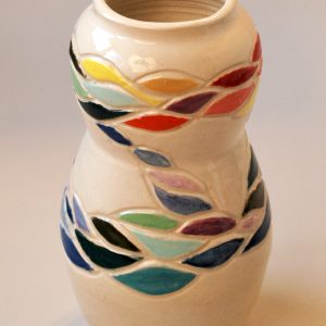 Carved and Painted Gourd Vase