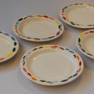 Carved and Painted Dessert Plates