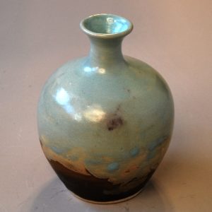 Bud Vase: Light Blue and Tan