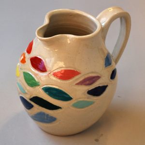 Carved and Painted Pitcher