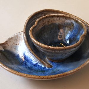 Painted Chip and Dip Bowl
