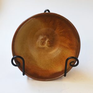 Medium Sized Brown and Gold Serving Bowl