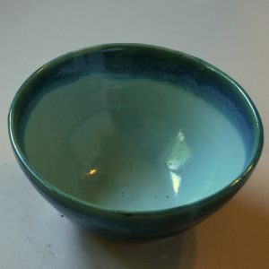 Medium Painted Bowl with Two Shades of Green